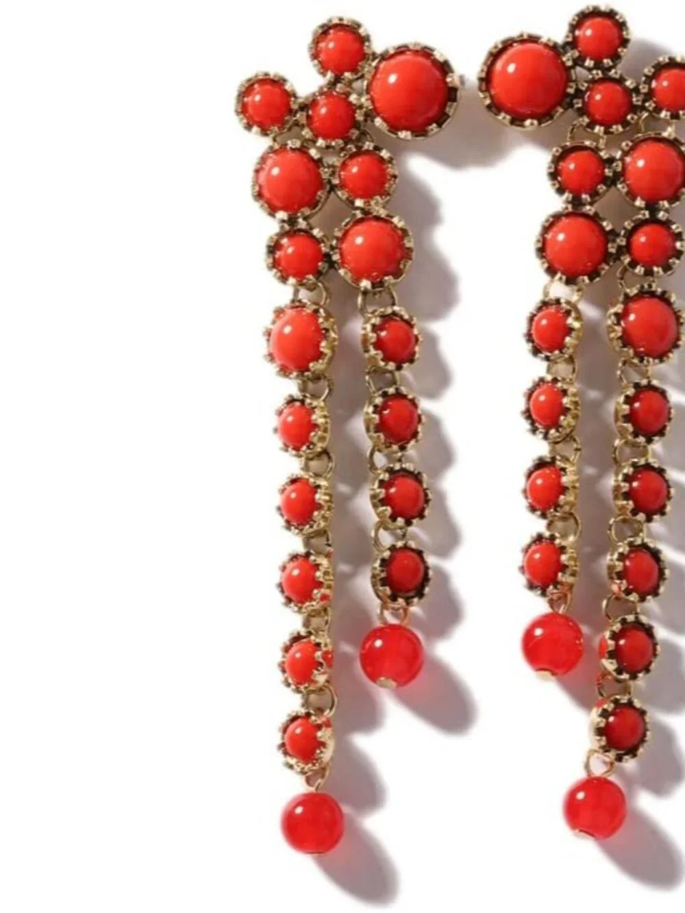Round Circle Long Fringe Dangle Drop Earrings for Women Gold-Toned Vintage Birth